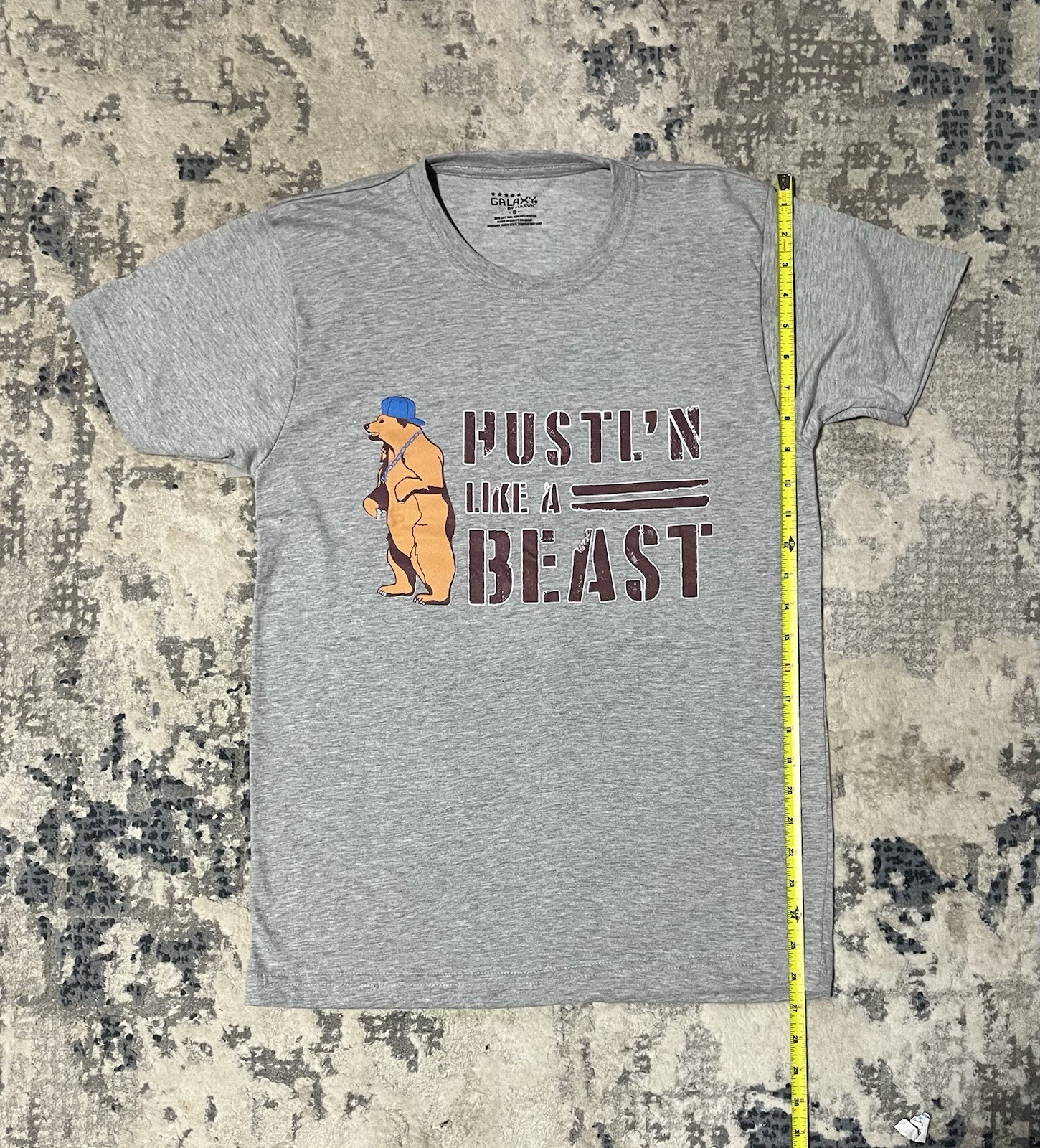 Galaxy by Harvic Hustlin Like a Beast Graphic Tee Gray Men's S - photo 3