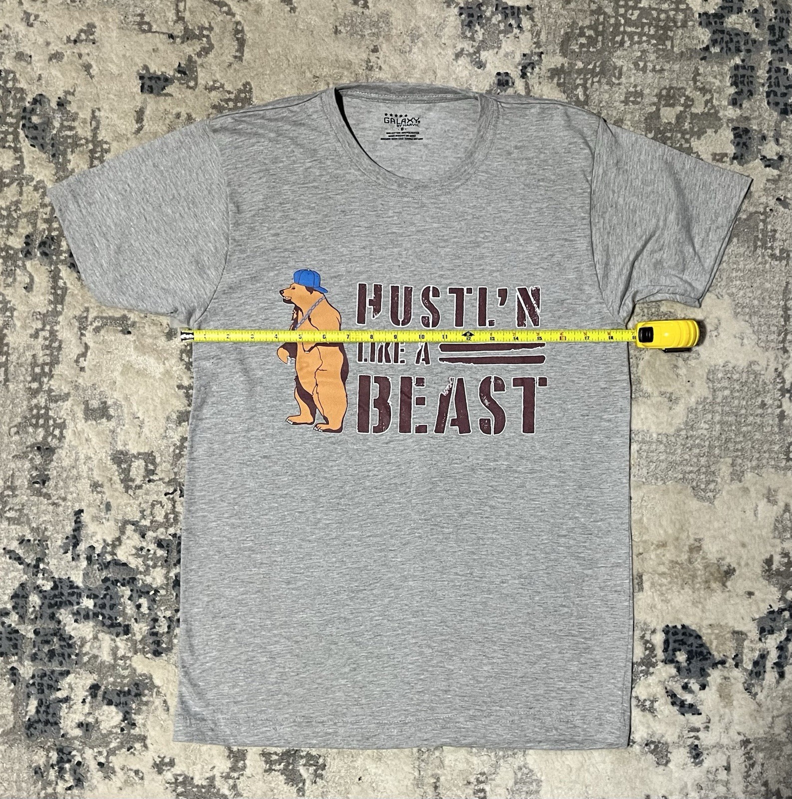 Galaxy by Harvic Hustlin Like a Beast Graphic Tee Gray Men's S - photo 4