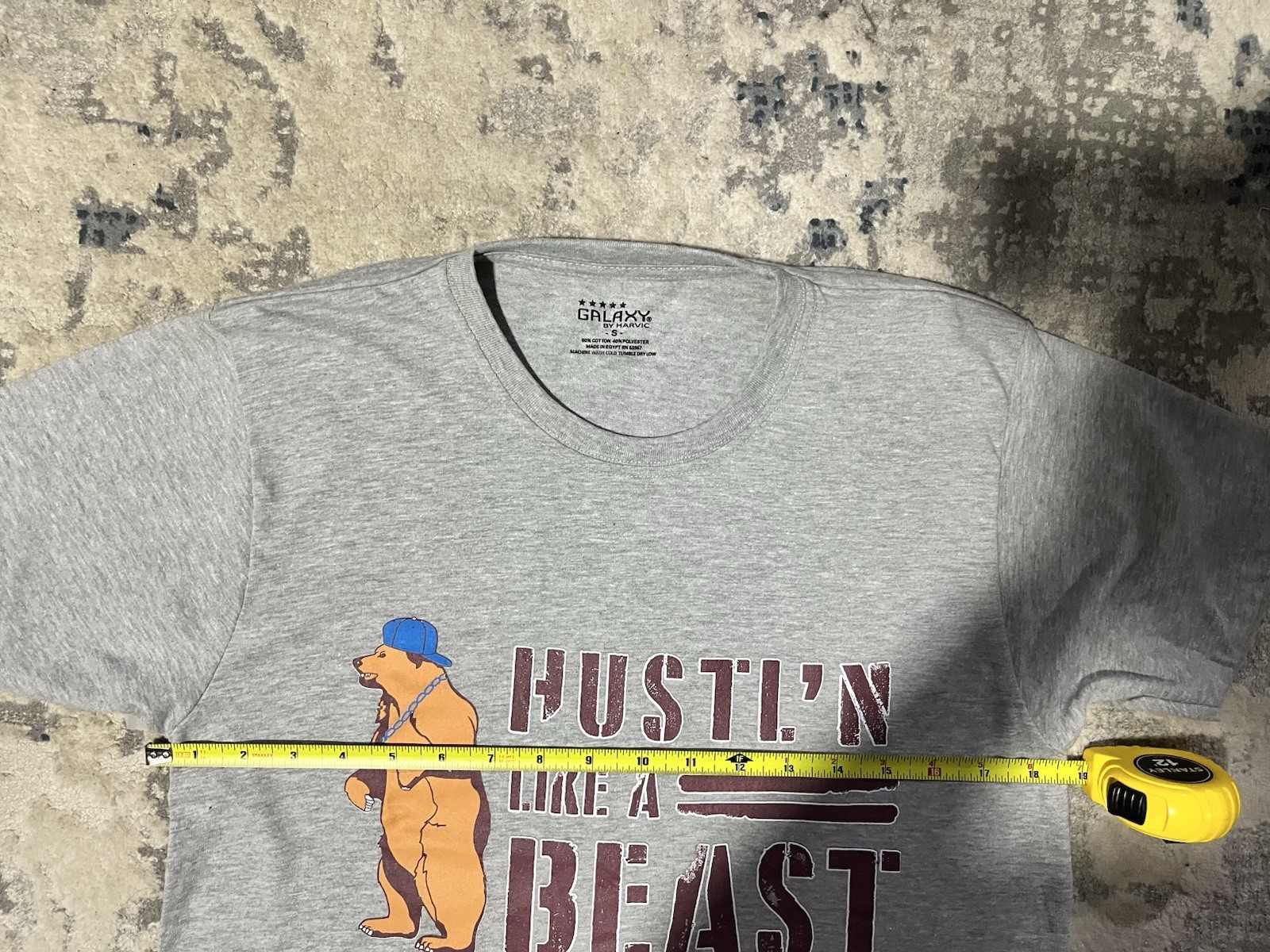Galaxy by Harvic Hustlin Like a Beast Graphic Tee Gray Men's S - photo 5