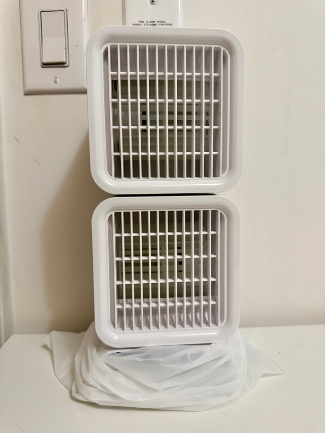 Dual-Head Desktop Fan, Portable Table Fan with Auto Oscillation - photo 2
