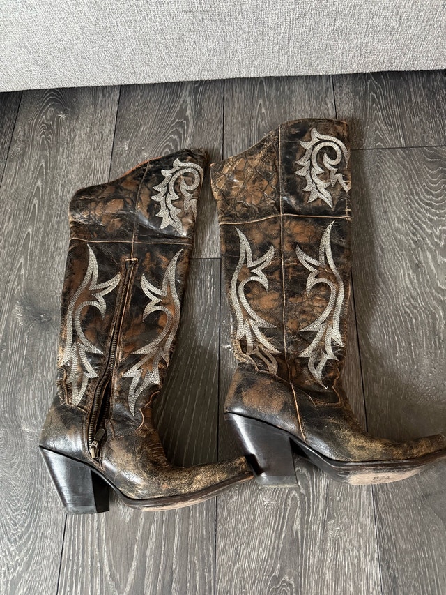 Dan Post Knee High Cowboy Boots Size 8 - photo 4