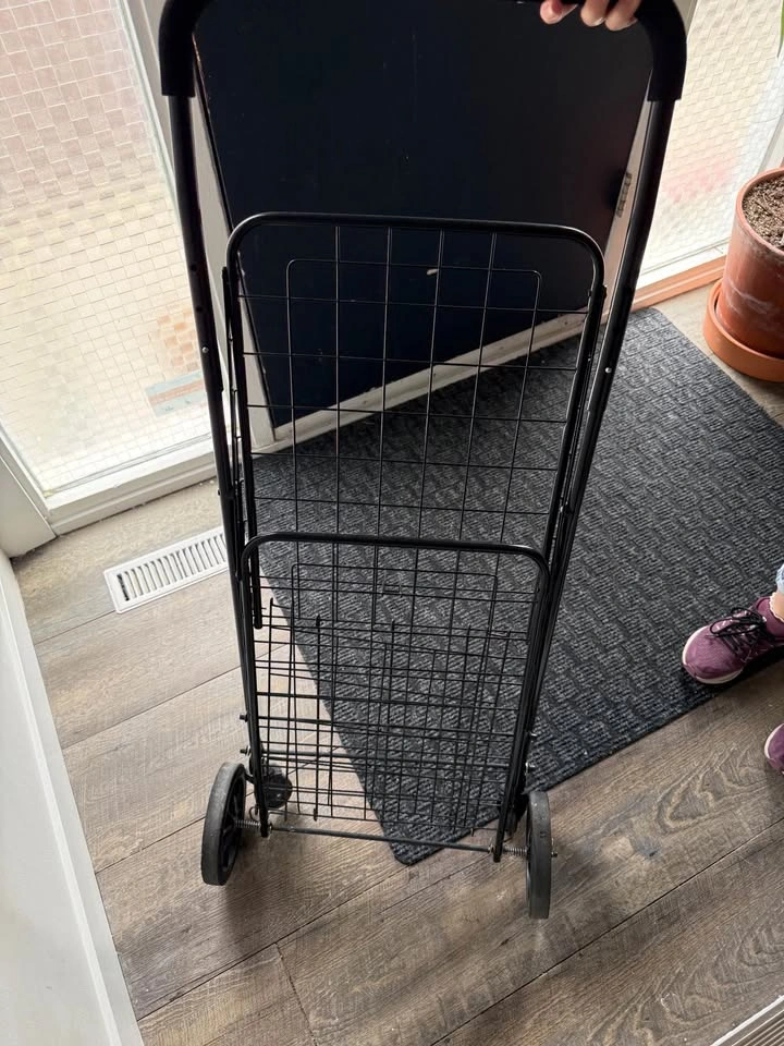 Black Folding Shopping Cart - photo 2