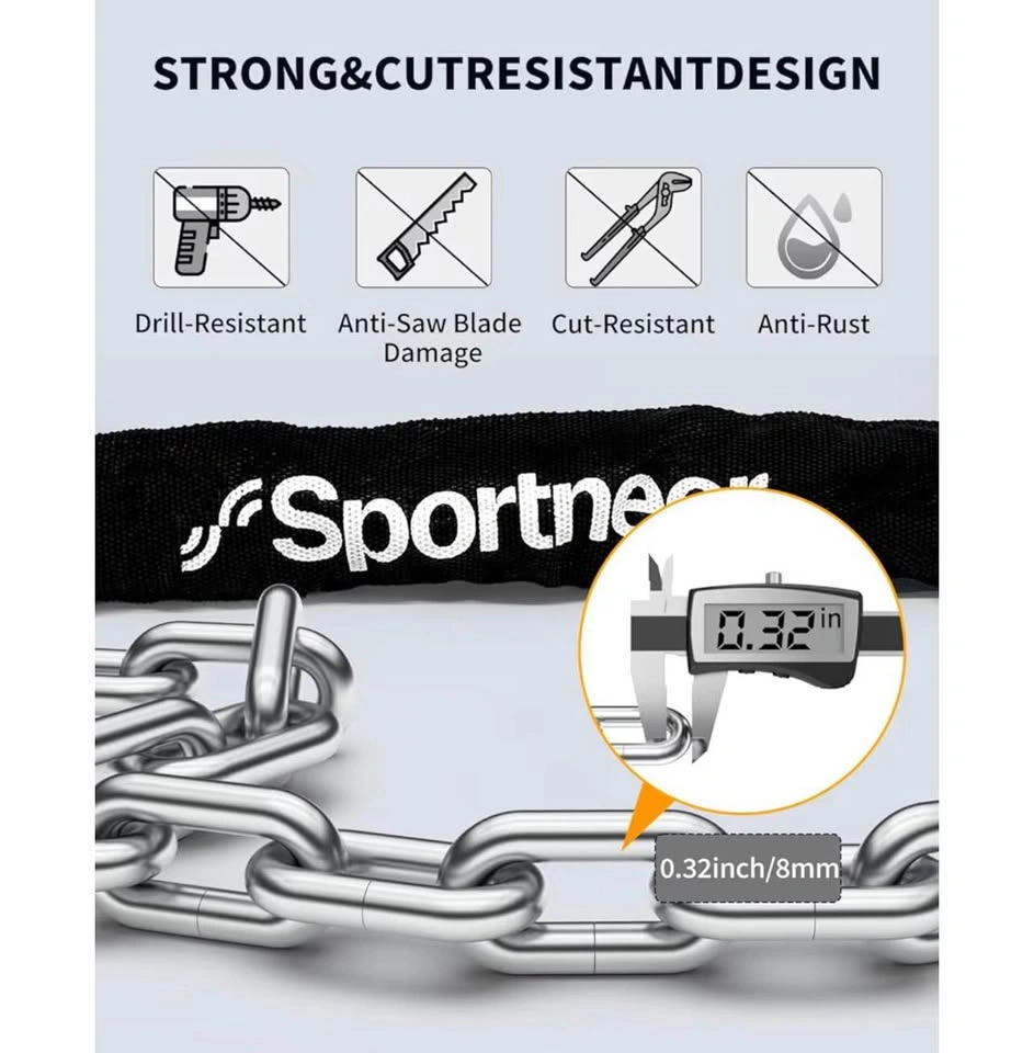 Sportneer Chain Lock with Key - photo 3