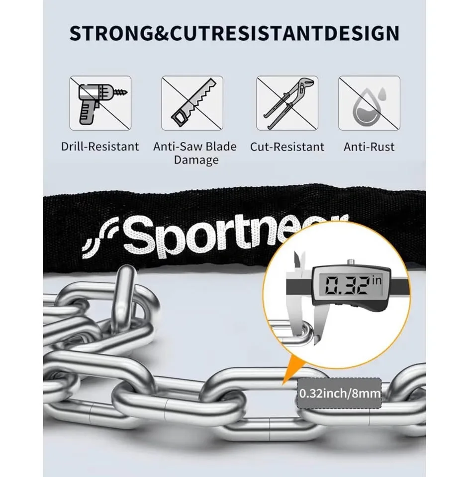 Sportneer Chain Lock with Key - photo 3