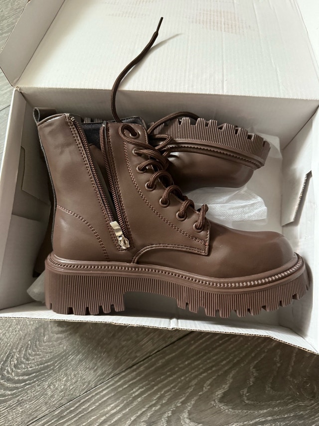 Brown combat boots, size 6 - photo 2