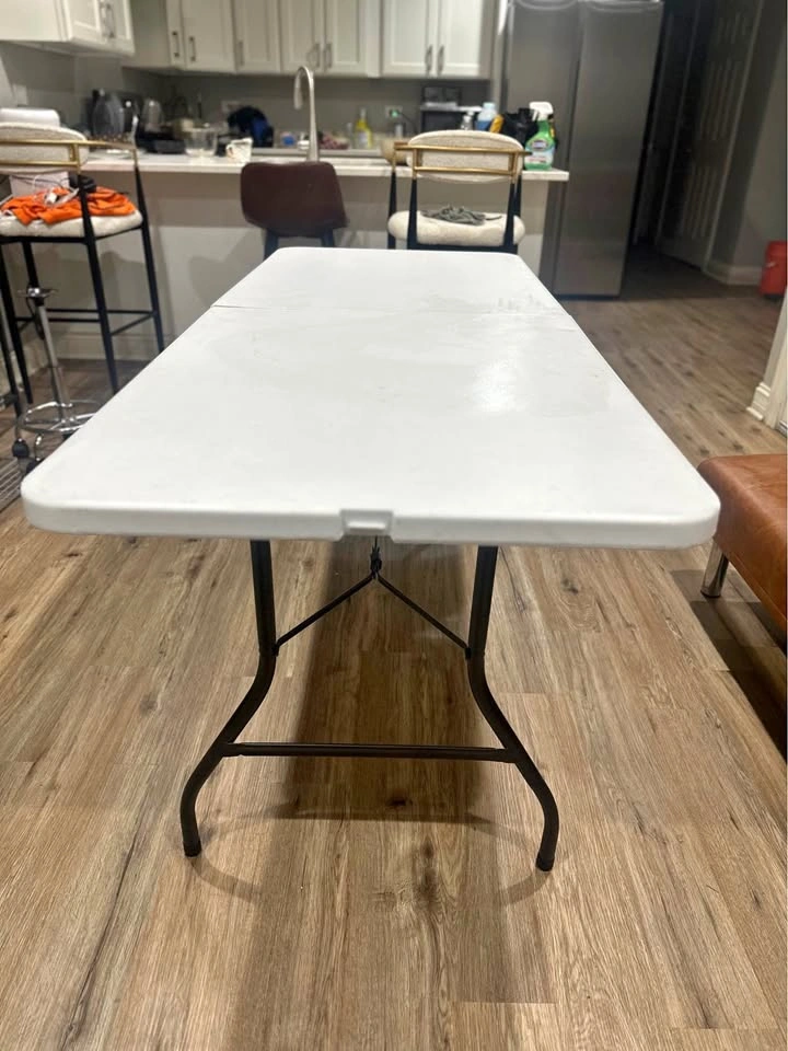 6-Foot White Folding Table
