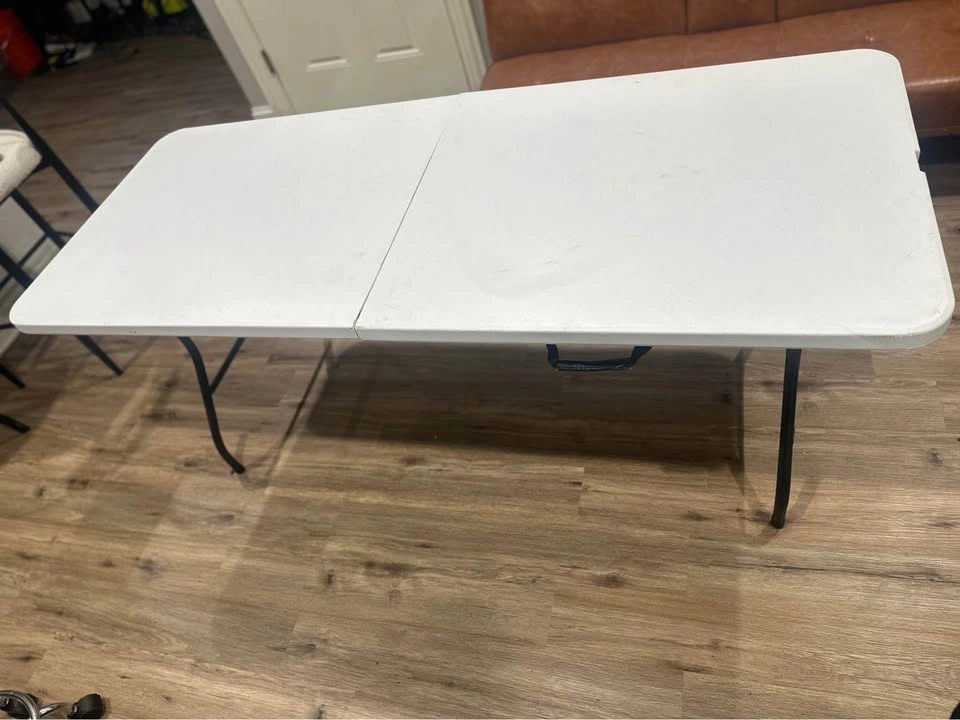 6-Foot White Folding Table - photo 2