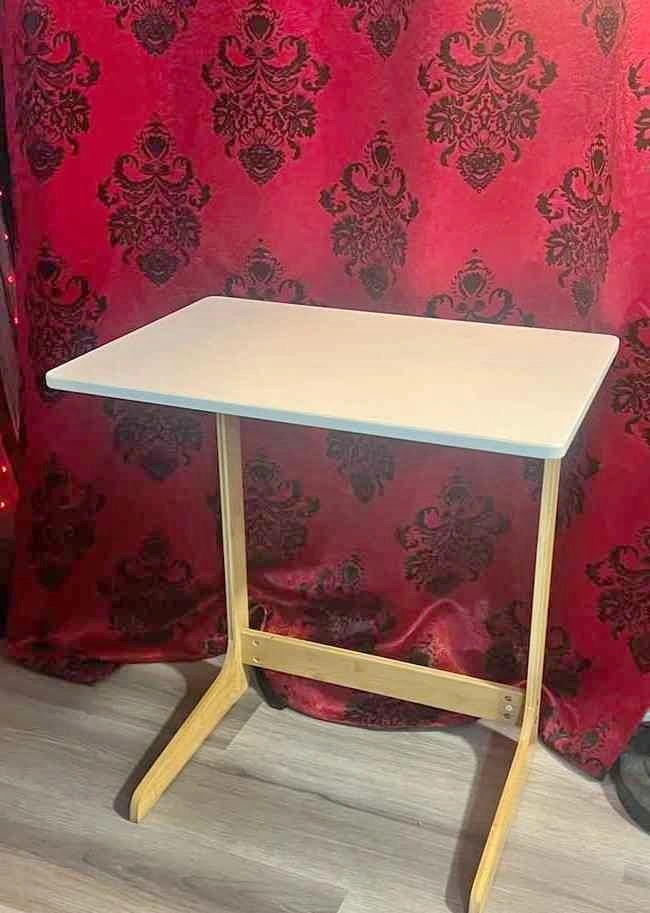 2 NEW IN BOX Bamboo C-Table w/ White Top