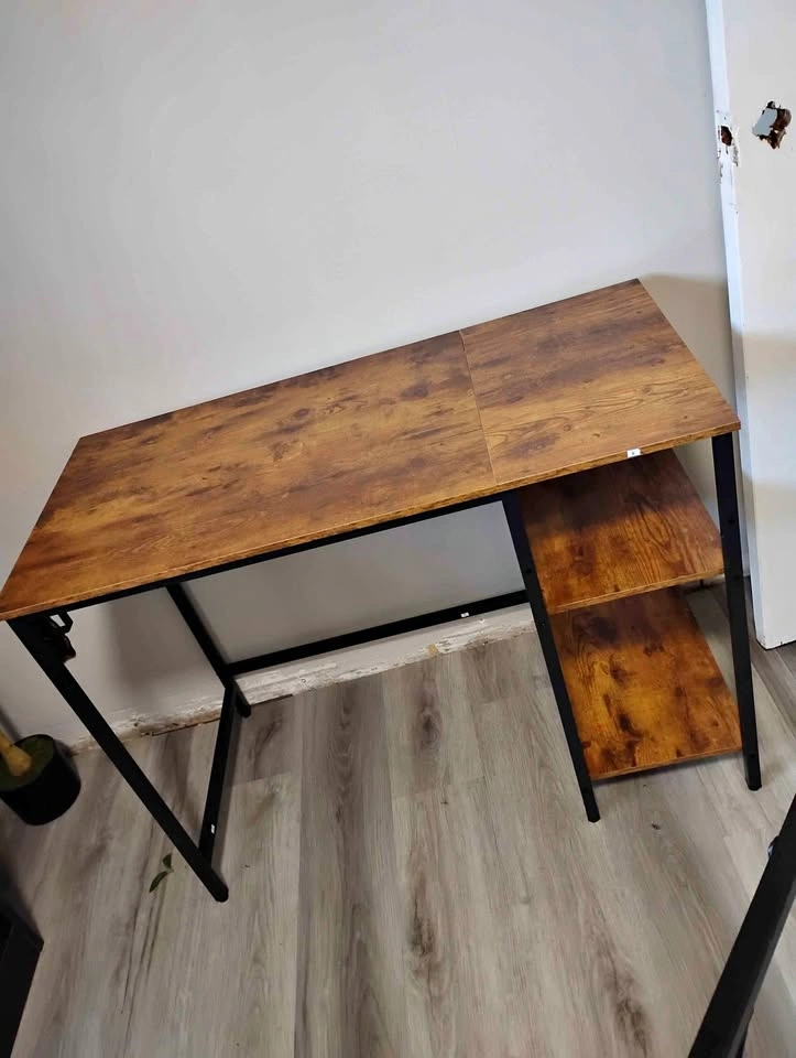 Espresso Wood Desk w/ 2 Shelves - FREE DELIVERY