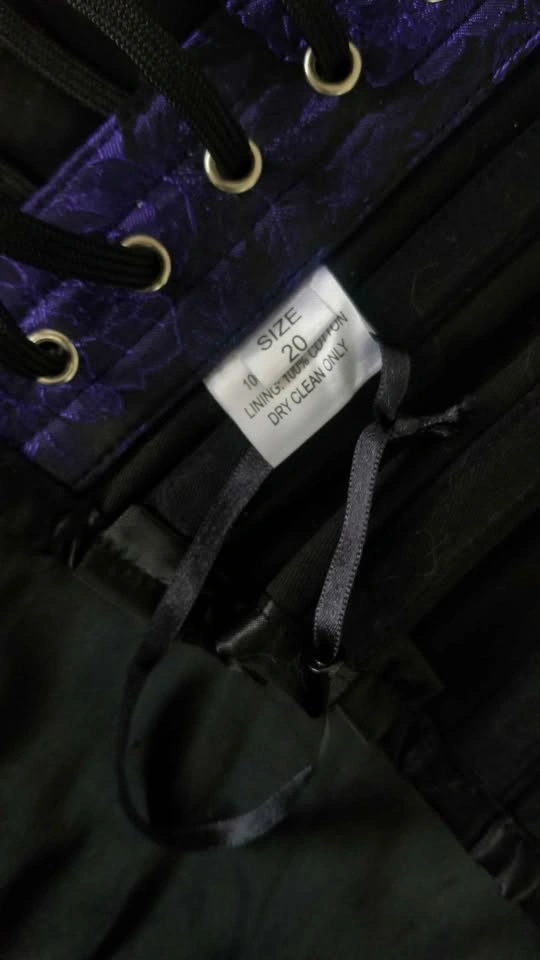 Sexy Purple & Black Steel-Boned Floral Corset - photo 3