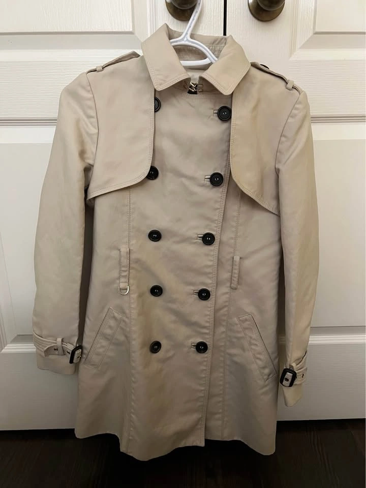 Zara Women's Light Beige Trench Coat - Size Medium - photo 2