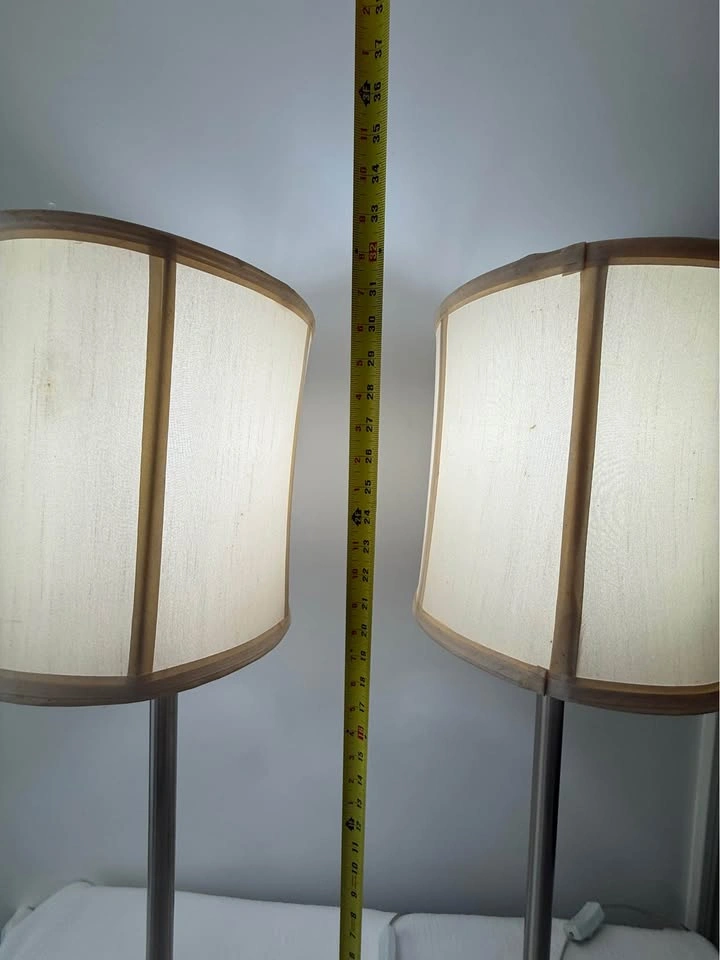 Pair of table lamps with fabric shades - photo 2