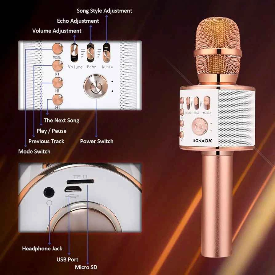 BONAOK Wireless Bluetooth Karaoke Microphone - PICKERING - photo 2