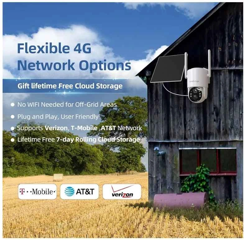 4G LTE Cellular Security Camera, No Wifi, 2.5K Solar Outdoor - photo 3