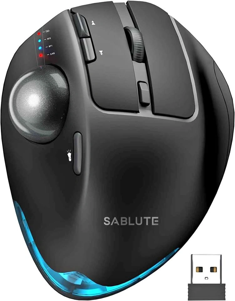 SABLUTE MAM1 Pro Ergonomic Wireless Trackball Mouse