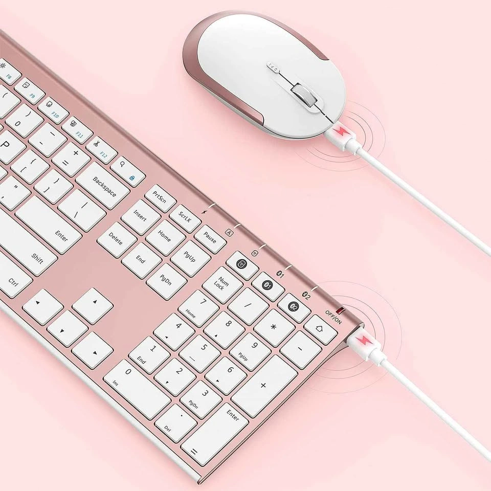 NIXIUKOL Rose Gold Wireless Keyboard Mouse Combo - photo 2
