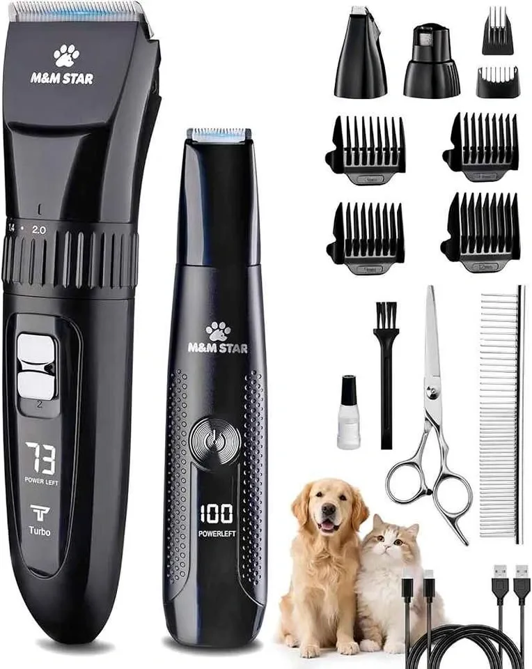 M&M STAR Dog Grooming Kit, Quiet Dog Clippers for Grooming Heavy