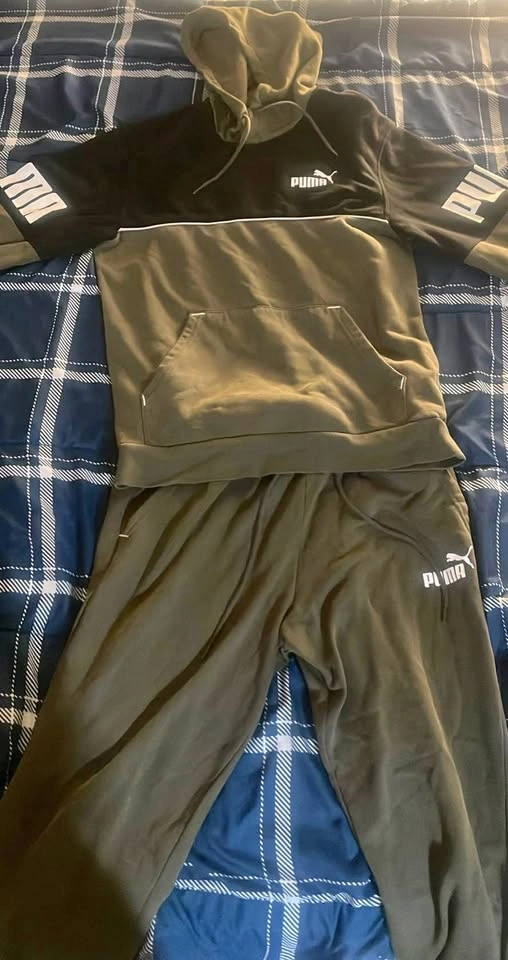 Puma Olive Green Black Tracksuit