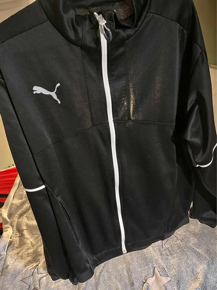 Black Puma Zip-Up Jacket (Old School T7 Style) - Large