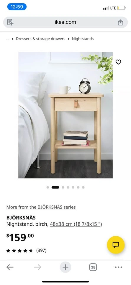 New IKEA BJÖRKSNÄS Solid Wood Nightstand | Mint Condition - photo 2