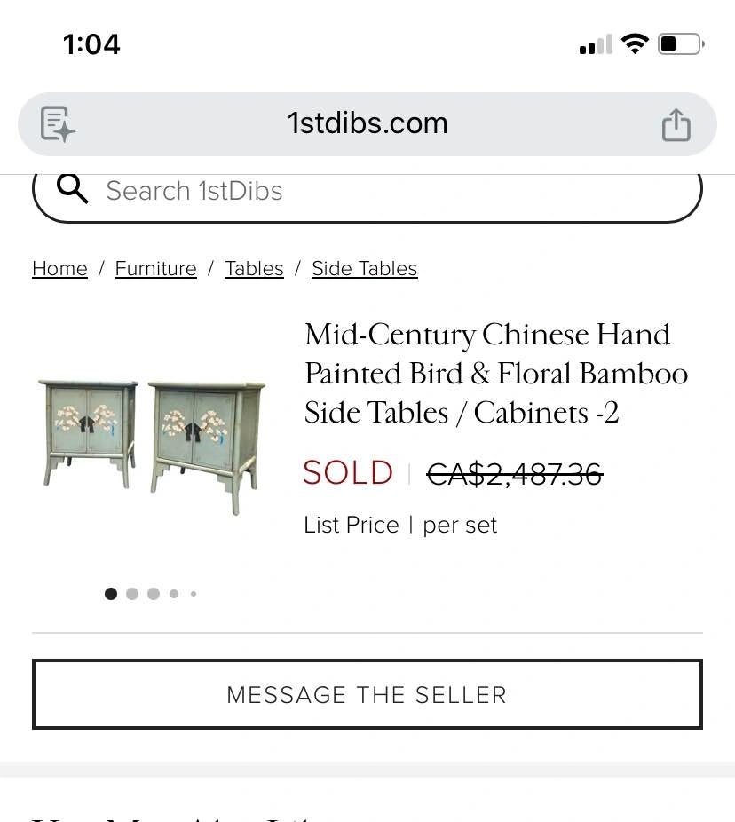 Mid-Century Chinese Hand Painted Cabinets - Pair - photo 2
