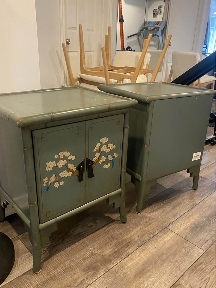 Mid-Century Chinese Hand Painted Cabinets - Pair - photo 3