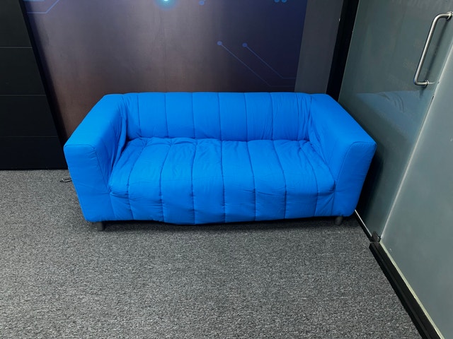 Loveseat Sofas with Removable Blue Covers