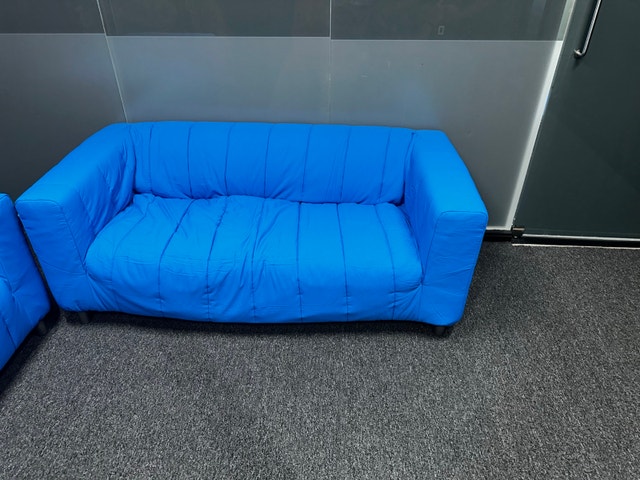 Loveseat Sofas with Removable Blue Covers - photo 2