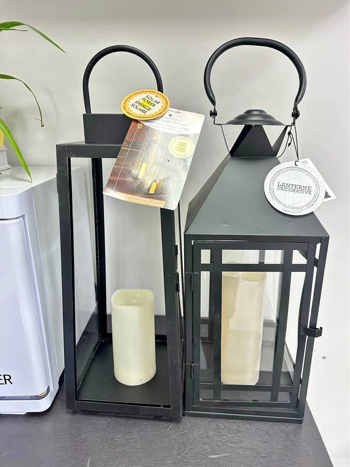 Cool Solar LED Flickering Candle Lanterns - Set of 2