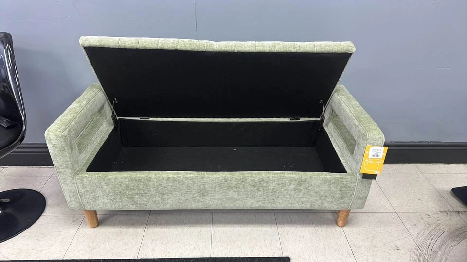 Sage Green Storage Bench - photo 2