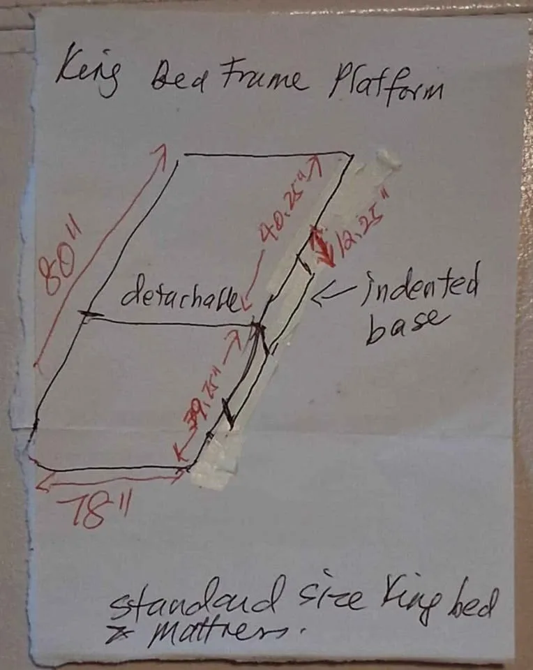 MOVE OUT SALE! King Size Bed Frame & Mattress w Shelving image indicator(4)