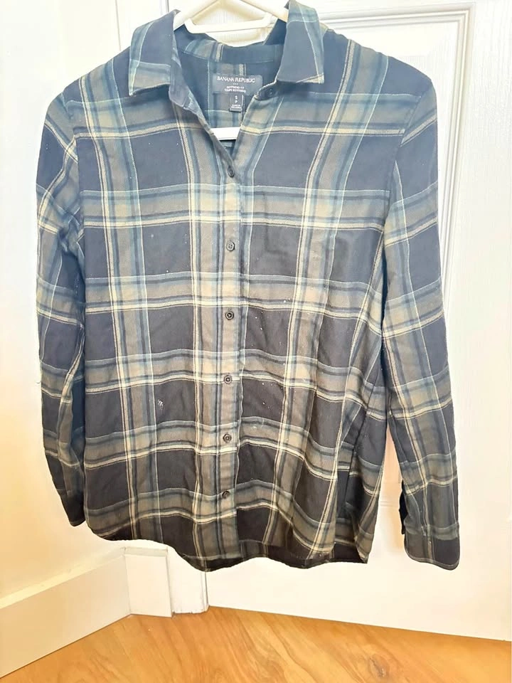 Banana Republic Boyfriend Fit Plaid Flannel Shirt