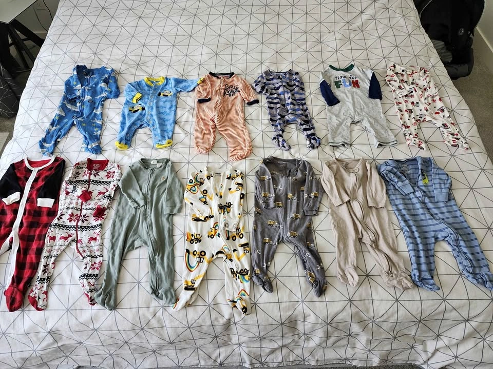 Baby Footed Sleepers Bundle 3-6M
