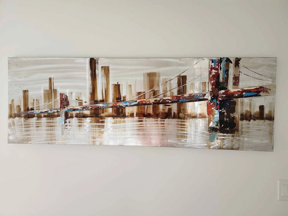 Large 3D Metal Skyline Wall Art – Hand-Painted (59" x 20") - photo 3