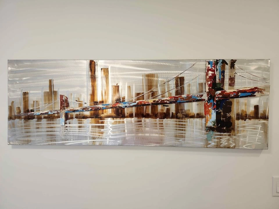Large 3D Metal Skyline Wall Art – Hand-Painted (59" x 20") - photo 4