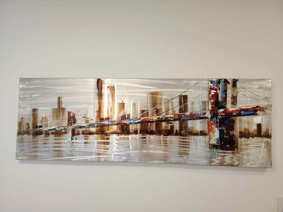 Large 3D Metal Skyline Wall Art – Hand-Painted (59" x 20") - photo 5