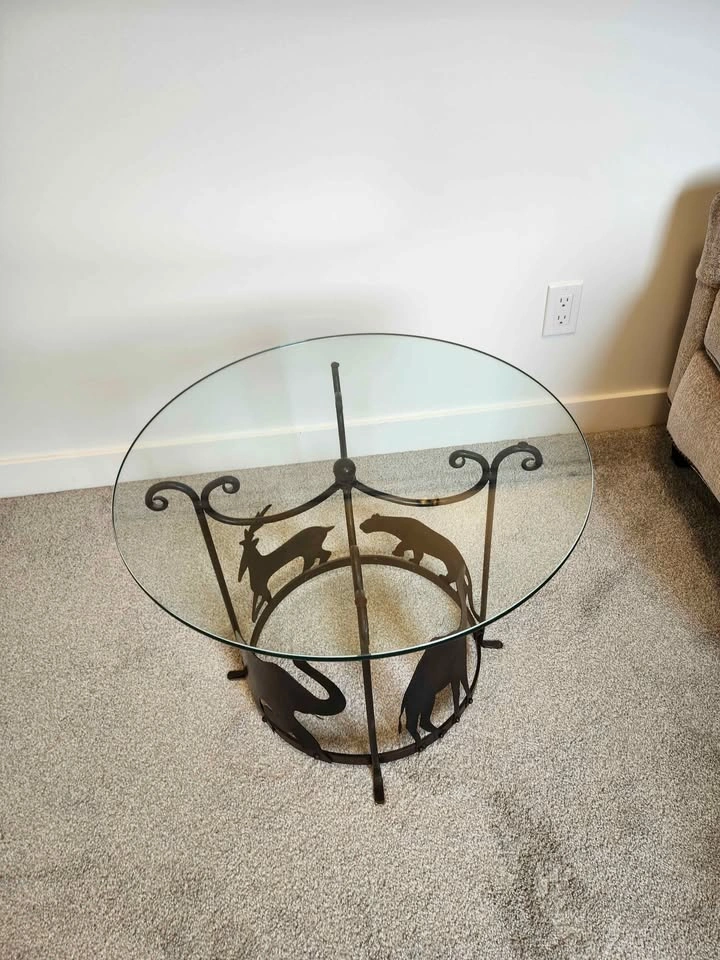 Animal Theme Glass Top Side Table - photo 5