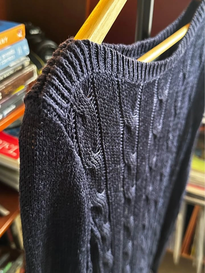 Lauren Ralph Lauren Cable Knit Sweater M Navy - photo 2