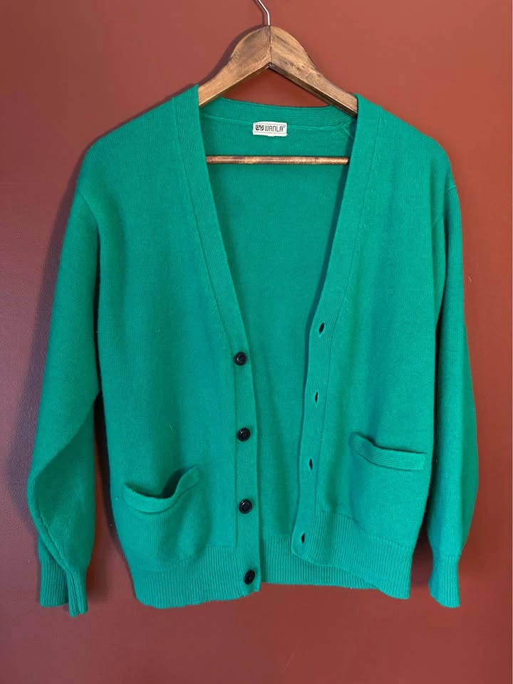 WANLA Green Cardigan Pure Wool (Clear Out Today) - photo 3