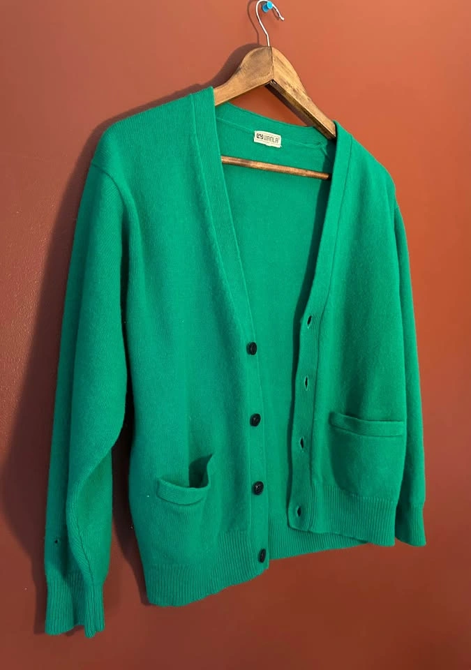 WANLA Green Cardigan Pure Wool (Clear Out Today) - photo 4