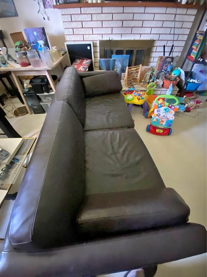 IKEA Dark Brown Leather Sofa
