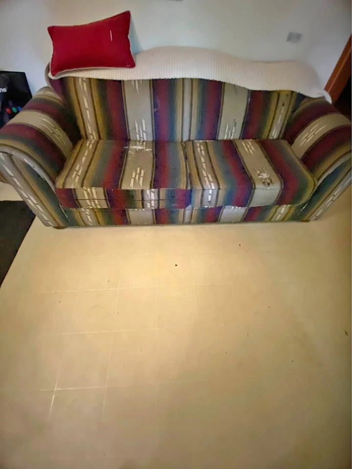 Colorful Striped Loveseat