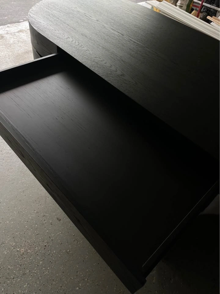 Restoration Hardware Elodi 72” Black Oak Executive Desk - photo 3
