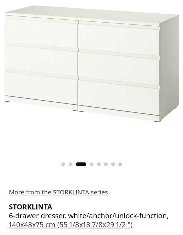 Like New Ikea Storklinta Dresser 6 Drawers White