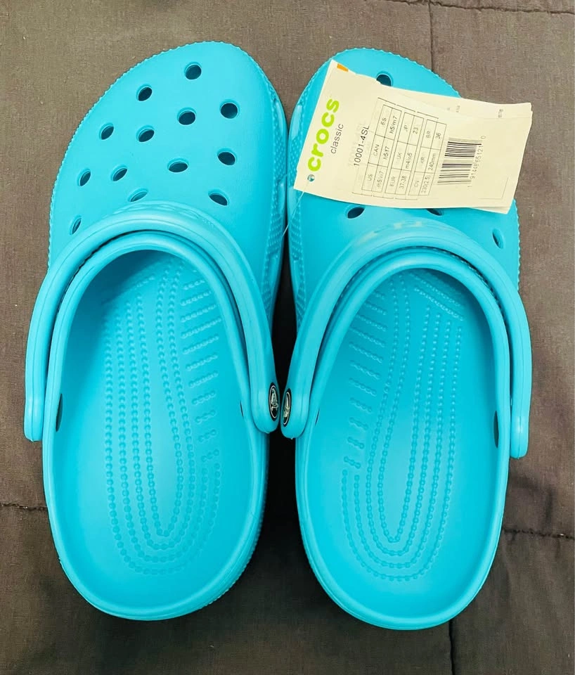 Brand new, never worn, Digital Aqua colored Crocs, size men’s 5/ - photo 3