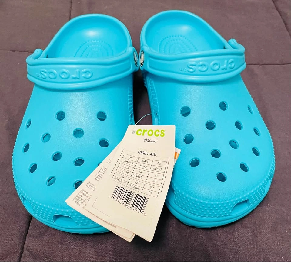 Brand new, never worn, Digital Aqua colored Crocs, size men’s 5/ - photo 4