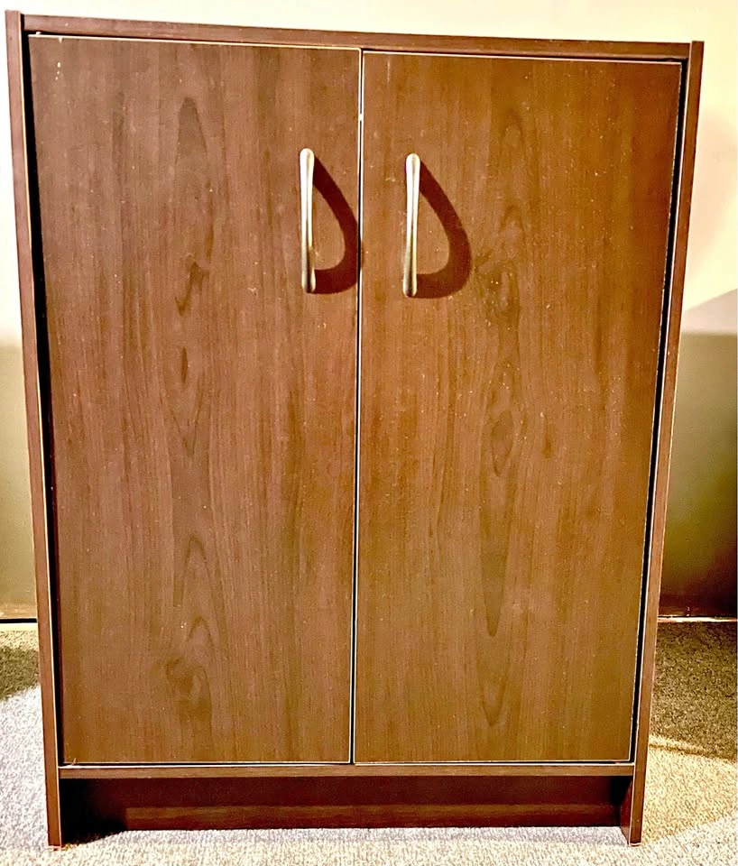 Dark Brown Shelving Unit with Doors
