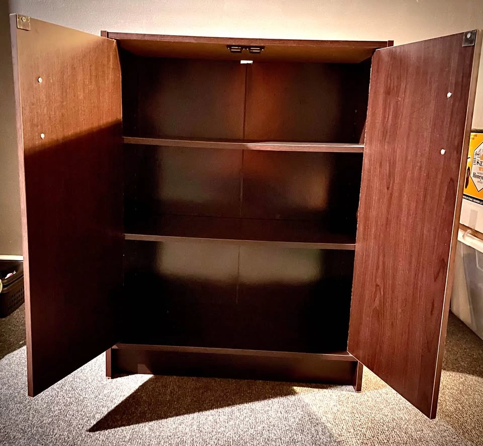 Dark Brown Shelving Unit with Doors - photo 3