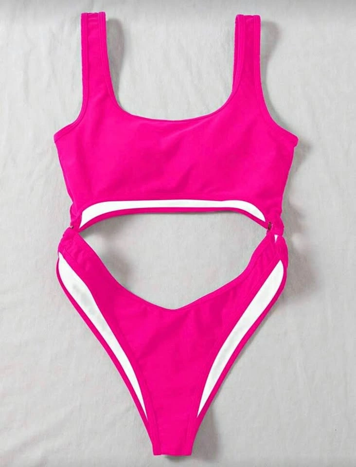 Pink One Piece Bikini - Size 6/Medium