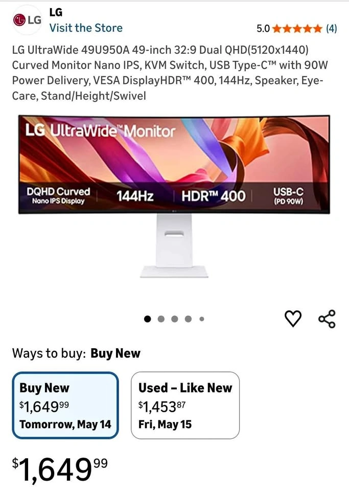 LG UltraWide 49-inch Dual QHD Curved Monitor